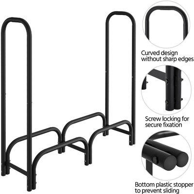 AJUNION Firewood Log Holder Rack for Indoor and Outdoor Storage W123 x D34 x H124.5cm