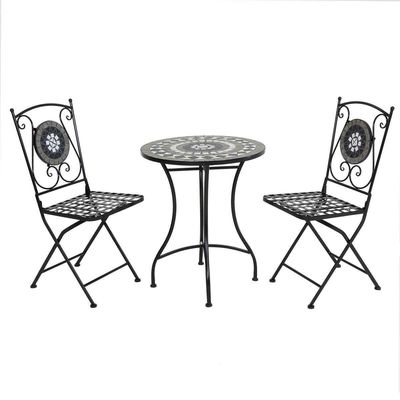Sturdy Iron Garden Balcony Bistro Set with Modern Design Style and Ceramic Tile Coating