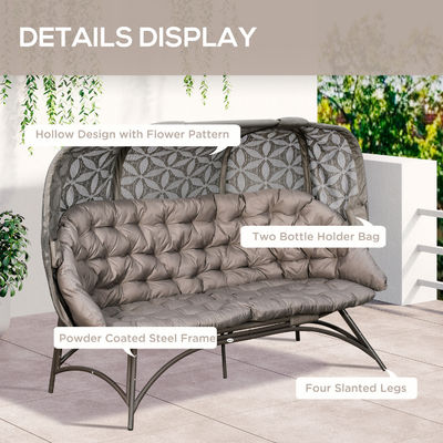 Outdoor Standing W85xL205xH142cm Garden Egg Chair with Hollow Basket Design and Modern Style