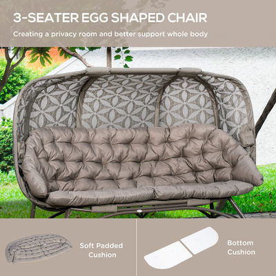 Outdoor Standing W85xL205xH142cm Garden Egg Chair with Hollow Basket Design and Modern Style