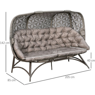 Outdoor Standing W85xL205xH142cm Garden Egg Chair with Hollow Basket Design and Modern Style