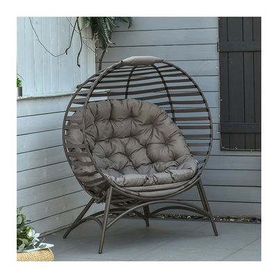 Upgrade Your Patio with AJUNION 2 Seater Egg Chair Foldable Steel Frame Modern Design