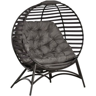 Upgrade Your Patio with AJUNION 2 Seater Egg Chair Foldable Steel Frame Modern Design