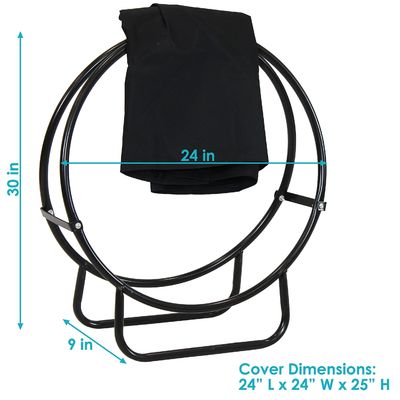 Indoor and Outdoor Firewood Rack AJUNION Round Log Holder 3.72kg Powder Coated Steel