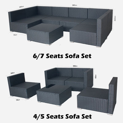 Outdoor Indoor Patio Garden Balcony Pool Furniture Woven Rattan Sectional Modular Set