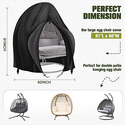 Plain Dyed Outdoor Patio Waterproof Heavy Duty 600D Large Double Hanging Swing Chair Dust Protector Covers