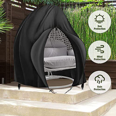 Plain Dyed Outdoor Patio Waterproof Heavy Duty 600D Large Double Hanging Swing Chair Dust Protector Covers