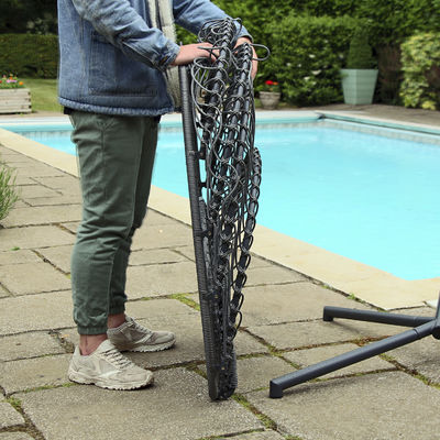 Stylish Hanging Hammock Chair for Patio Garden Cottage Courtyard or Beach Made of Metal