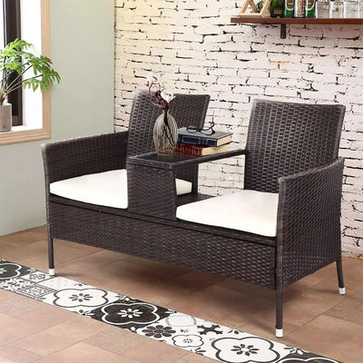 Outdoor Garden Cafe Camping Patio Courtyard Chair Party PE Rattan Wicker Loveseat Set