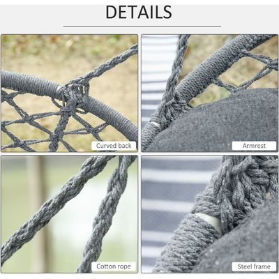 Outdoor Garden Patio Double Seat Hammock Chair Handmade with Cotton Rope Mail Packing