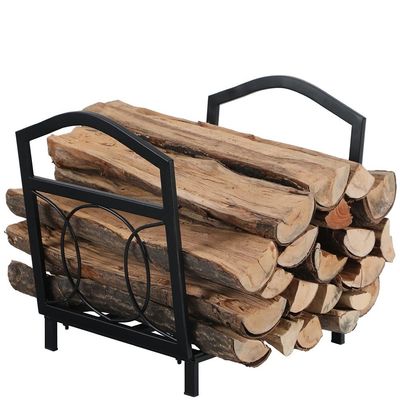 17&quot;L X 13&quot;W X 16&quot;H Small Firewood Log Holder Outdoor Steel Wood Storage Fireplace