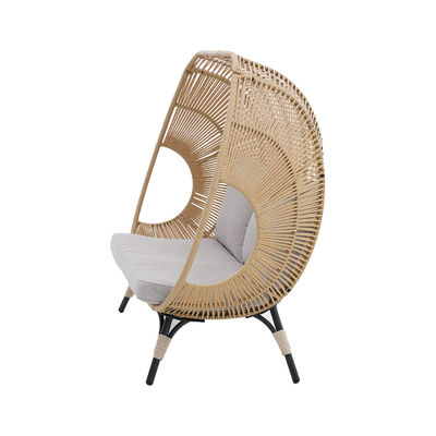 Comfortable Outdoor Double Seat Standing Egg Chair in PE Rattan and Steel Frame