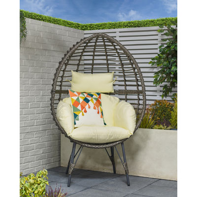 Outdoor PE Rattan Egg Chair with Cushion Enjoy Your Outdoor Space in Comfort