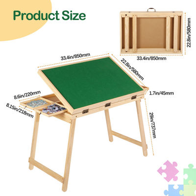 Puzzle Board Cover Wooden Folding Drawers Jigsaw Puzzle Table with Legs 1500pcs AJUNION