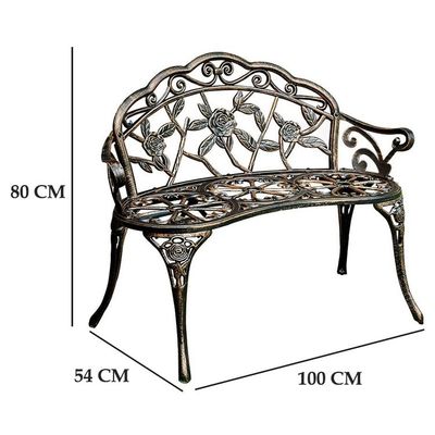 Metal Type Aluminum Love Seat Bench for Outdoor Patio Garden Balcony in Modern Design