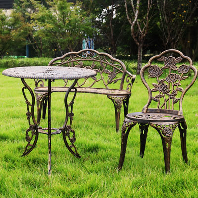 Metal Type Aluminum Love Seat Bench for Outdoor Patio Garden Balcony in Modern Design
