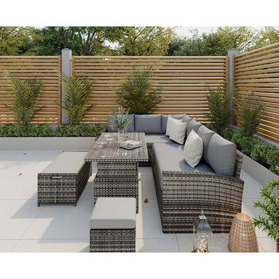 General Outdoor Furniture AJUNION All Weather Garden Sectional Sofa with Rising Table