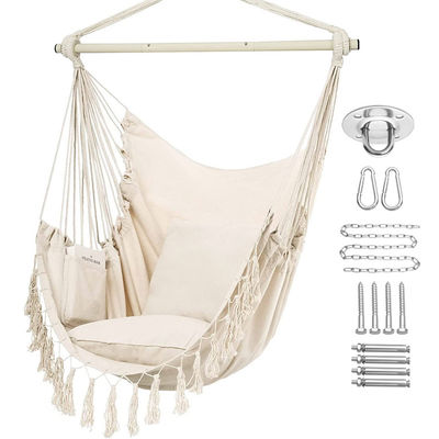 127*122*2.5cm Outdoor Garden Camping Patio Folding Portable Children Cotton Hanging Rope Swing Hammock Chair