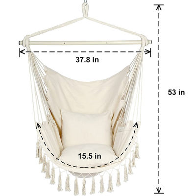 127*122*2.5cm Outdoor Garden Camping Patio Folding Portable Children Cotton Hanging Rope Swing Hammock Chair