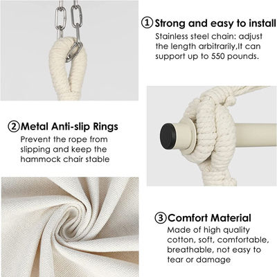 127*122*2.5cm Outdoor Garden Camping Patio Folding Portable Children Cotton Hanging Rope Swing Hammock Chair