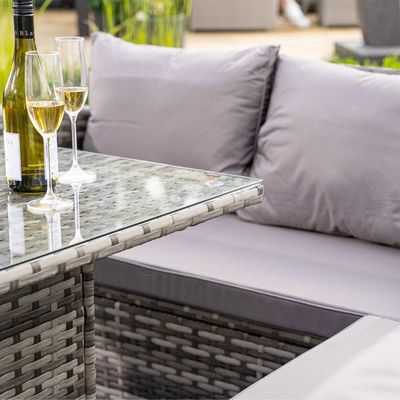 Add Elegance to Your Garden with AJUNION Wicker Woven Sofa Set and Fire Pit Table