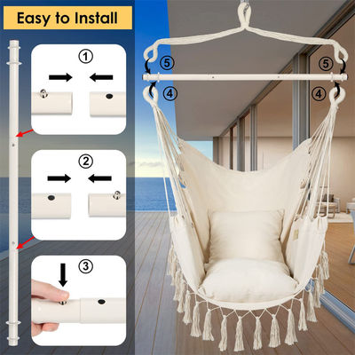 127*122*2.5cm Outdoor Garden Camping Patio Folding Portable Children Cotton Hanging Rope Swing Hammock Chair