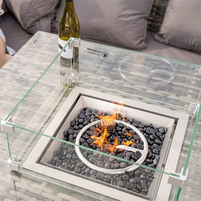 Add Elegance to Your Garden with AJUNION Wicker Woven Sofa Set and Fire Pit Table