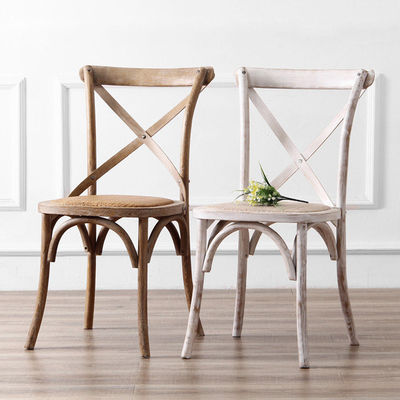 Garden Chair Hotel Outdoor Wood Dining Crossback Chair for Wedding Party Banquet Events