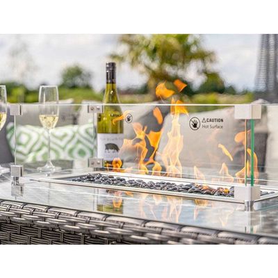 Modular Furniture Wicker Rattan Outdoor Set with Fire Pit Table AJUNION Garden Design