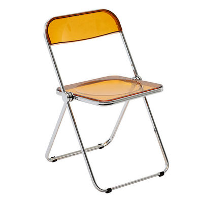 Metal Steel Frame Clear Acrylic Folding Chairs for Wedding Banquet Restaurant Garden