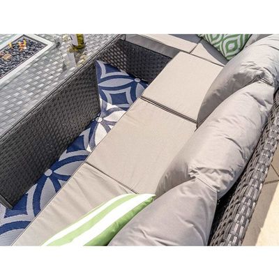 Modular Furniture Wicker Rattan Outdoor Set with Fire Pit Table AJUNION Garden Design