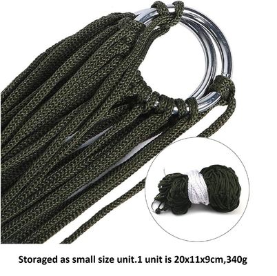 Outdoor Indoor Garden Camping Farmhouse Style Portable Folding Nylon Rope Net Mesh Single Hammock Design