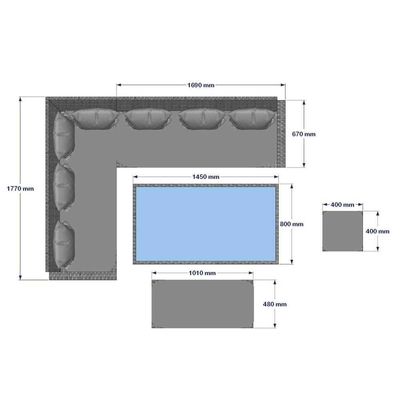 Outdoor Garden Set with Storage Bench AJUNION 9 Seater Rattan Sectional Corner Sofa