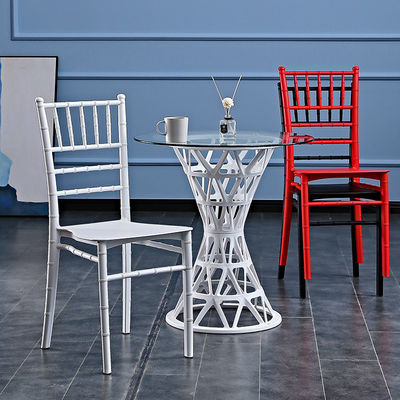 Hotel Outdoor Stackable Resin Napoleon Tiffany Chiavari Dining Chair with Custom Logo