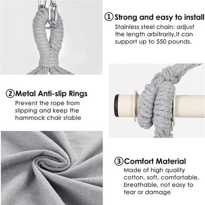Park Outdoor Garden Camping Patio Folding Portable Cotton Hanging Rope Hammock Swing Chair