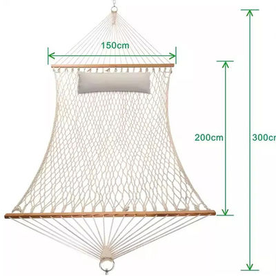 Cozy Portable Folding Cotton Rope Mesh Hammock Bed for Outdoor Indoor Garden Camping