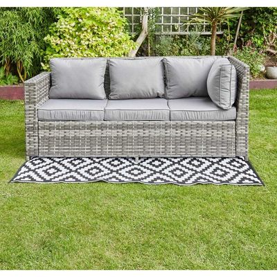 9 Seater Rattan Woven Garden Furniture Set with Modern Design and Adjustable Table