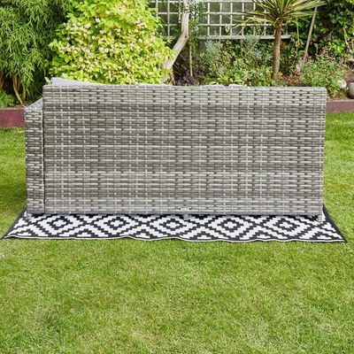 9 Seater Rattan Woven Garden Furniture Set with Modern Design and Adjustable Table