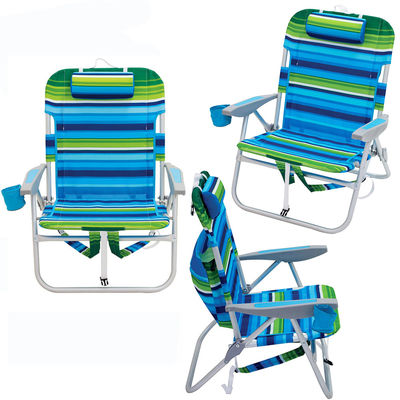 Aluminum Outdoor Folding Beach Chair with Storage Pouch and Traditional Design Style