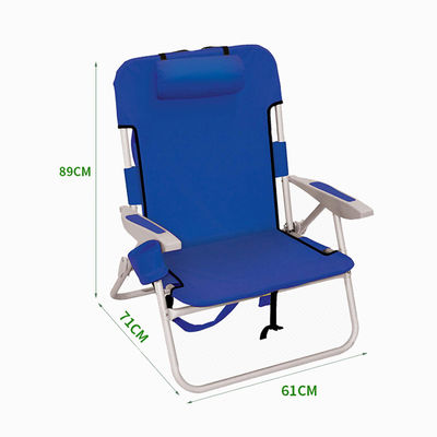 Aluminum Outdoor Folding Beach Chair with Storage Pouch and Traditional Design Style