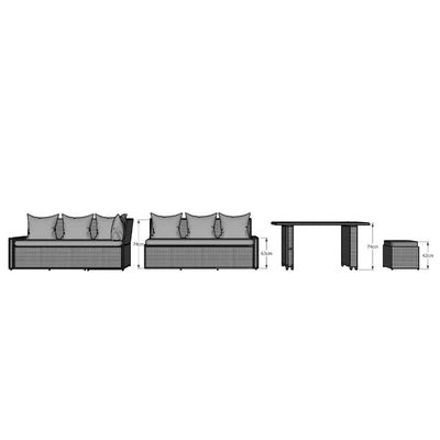 AJUNION 9 Piece Rattan Garden Dining Set Wicker Rattan Outdoor Furniture Outdoor Sofa Set