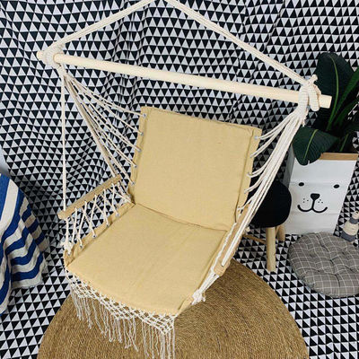 Indoor and Outdoor Metal Frame Outdoor Swing Chair with Cotton Rope Hanging Hammock