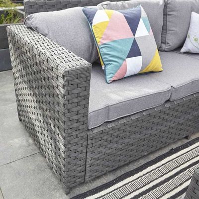 Garden Set AJUNION 8 Seater Outdoor Furniture Rattan Corner Lounge Sofa Set for Backyard