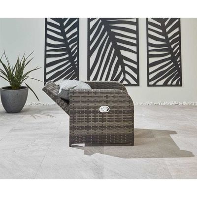 All Weather Rattan Outdoor Sofa Set Three Seater L182xW70xH78cm Cushion Thickness 9cm