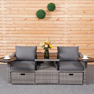 Garden Backyard Lounge Sofa Set with PE Wicker Rattan in Various Sectional Design