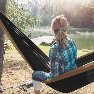 Outdoor Home Garden Portable Lightweight Folding Nylon Camping Hammocks with Accessories