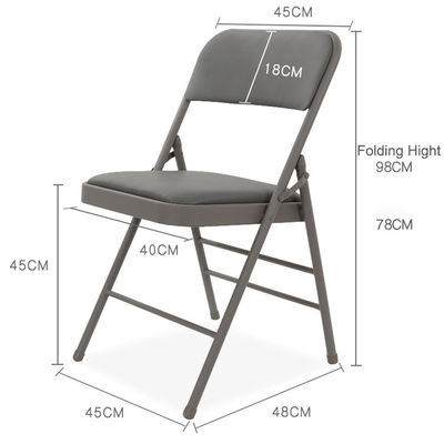 Park Stackable Folding PU Leather Matt Dining Chair for Events in Modern Design Style