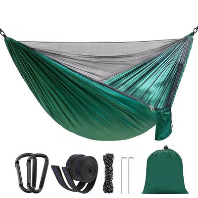 Outdoor Garden Lightweight Nylon Green Camping Parachute Hammock with Mosquito Net