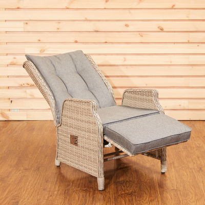 Adjustable Backrest Garden Sofa AJUNION Wicker Rattan Patio Furniture with Side Table