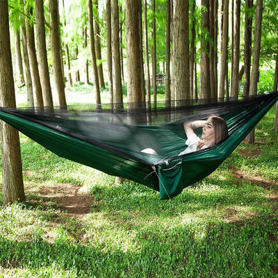 Outdoor Garden Lightweight Nylon Green Camping Parachute Hammock with Mosquito Net